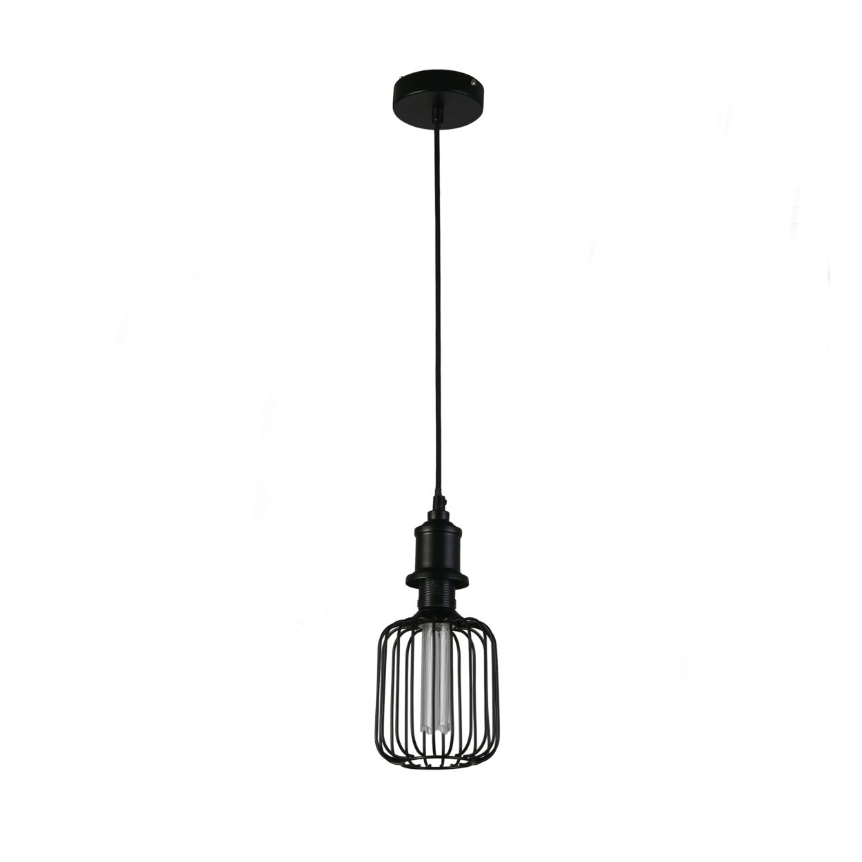 Searchlight Drum Lamp Zwart Metaal