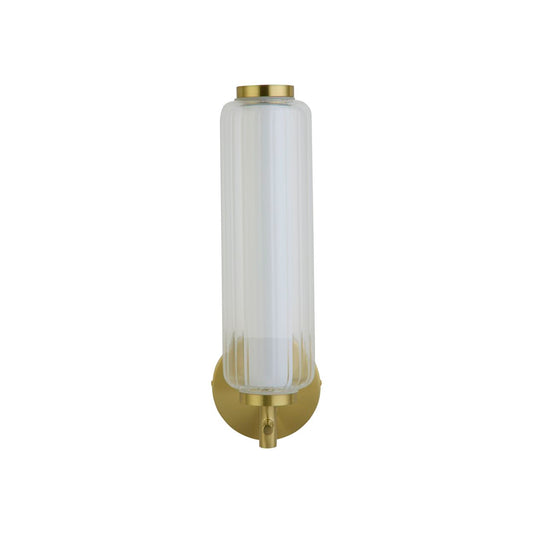 Searchlight Mod LED Wandlamp, Satin Messing Metaal, Opal Acryl & Helder