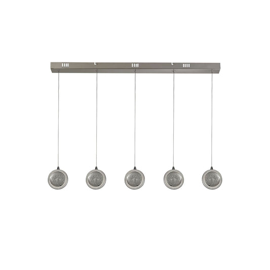 Searchlight Quartz 5Lt Bar Ceiling Hanglamp Chroom & Bubble Glas