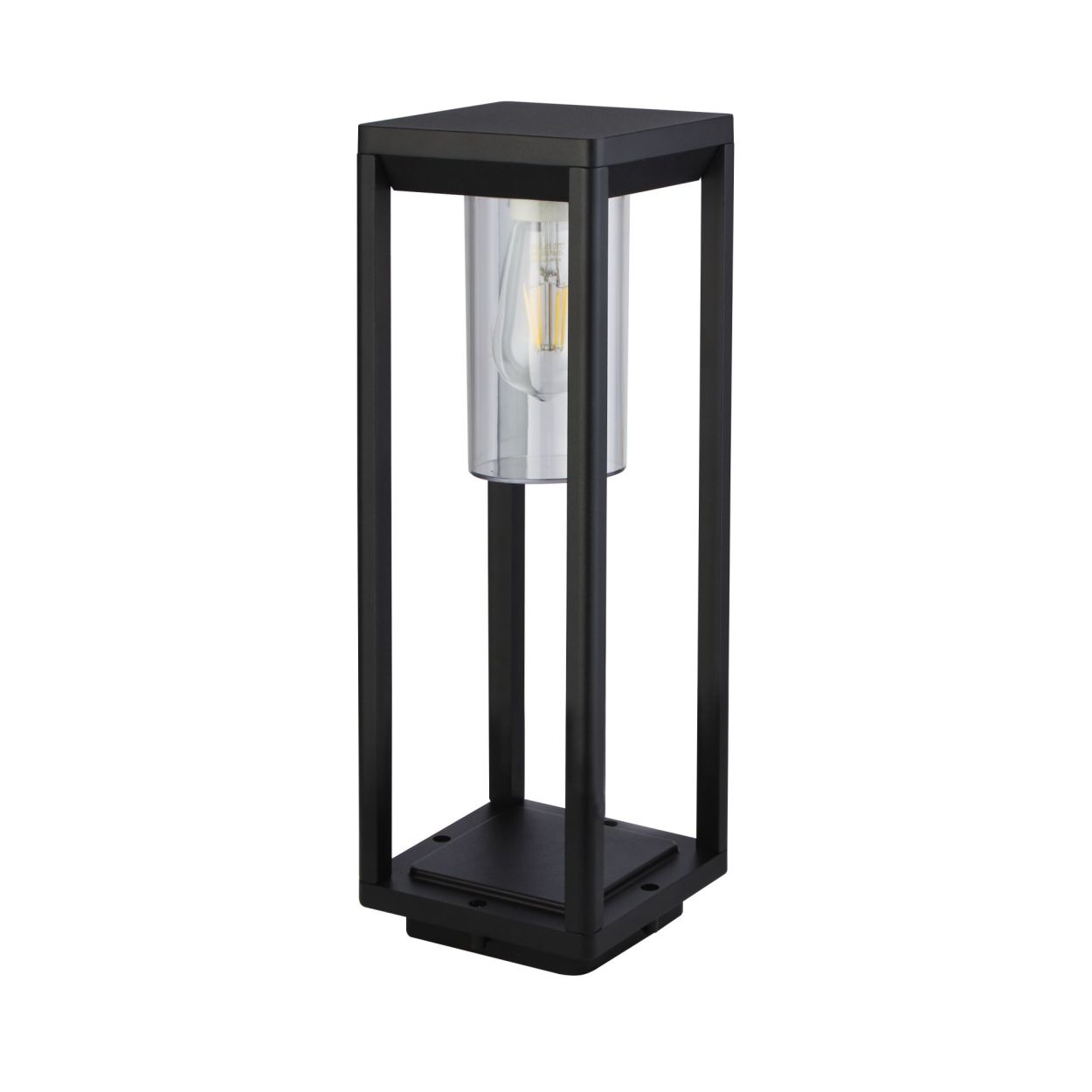 Searchlight Atlanta Buiten Post Zwart Metaal & Polycarbonate
