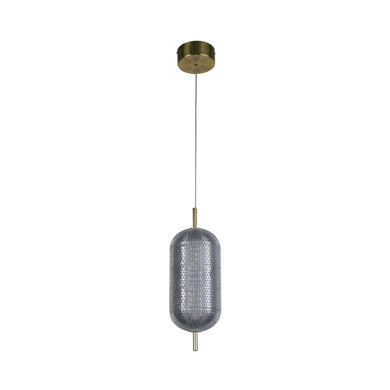 Searchlight Capsule LED Hanglamp, Satin Messing Metaal and Acryl Lampenkap