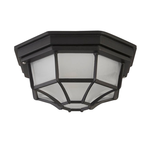 Searchlight Vermont Buiten Wall/Plafondlamp Zwart Metaal & Glas