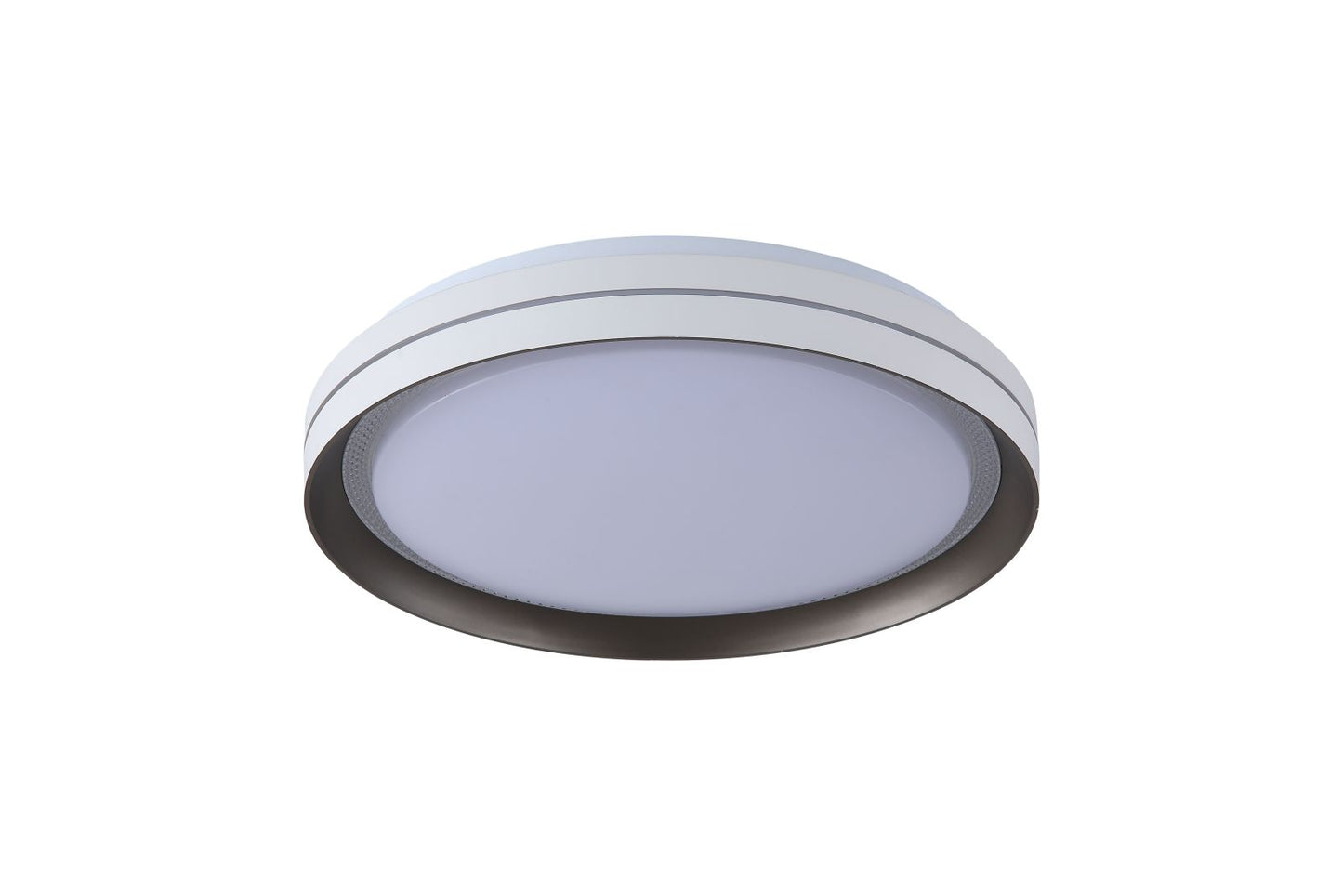 Searchlight Saucer LED Flush, Wit and Latte Metaal