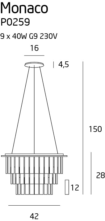 Maxlight P0259 Hanglamp Monaco Ø 42 Cm