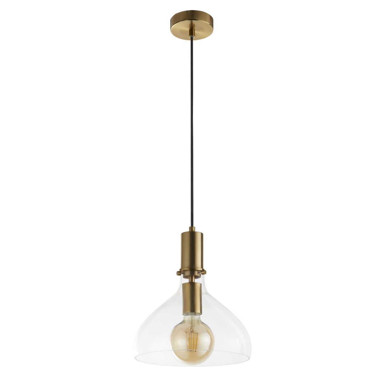 Searchlight Margarita Hanglamp Messing Metaal & Helder Glas