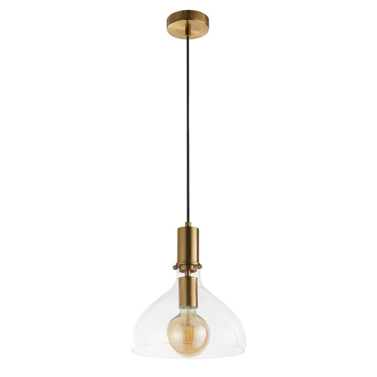 Searchlight Margarita Hanglamp Messing Metaal & Helder Glas