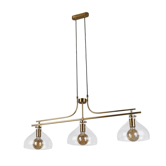 Searchlight Margarita 3Lt Bar Hanglamp Messing Metaal & Helder Glas