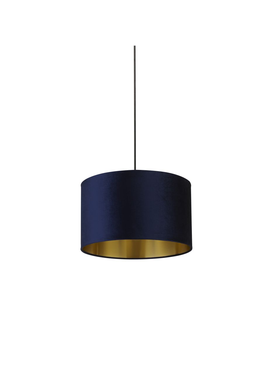 Searchlight Navy Velours Lampenkap with Goud Inner Dia.40cm