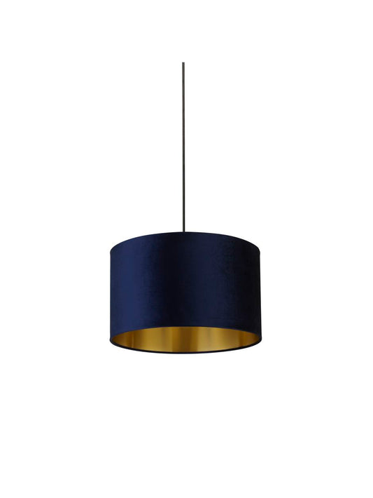 Searchlight Navy Velours Lampenkap with Goud Inner Dia.40cm