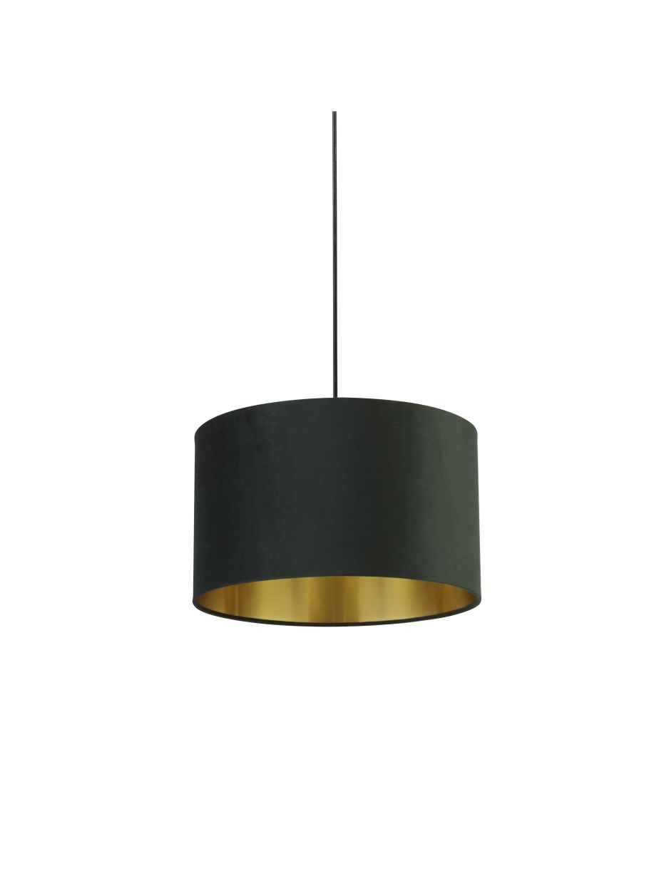 Searchlight Drum Lampenkap Groen Velours with Goud Inner