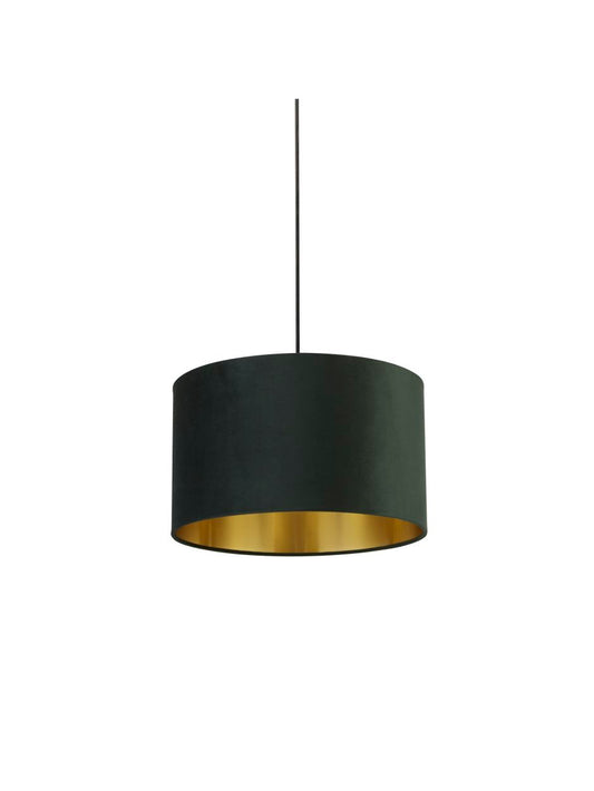 Searchlight Drum Lampenkap Groen Velours with Goud Inner