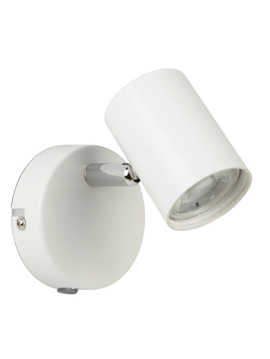 Searchlight Rollo Spot Wandlamp Wit Metaal