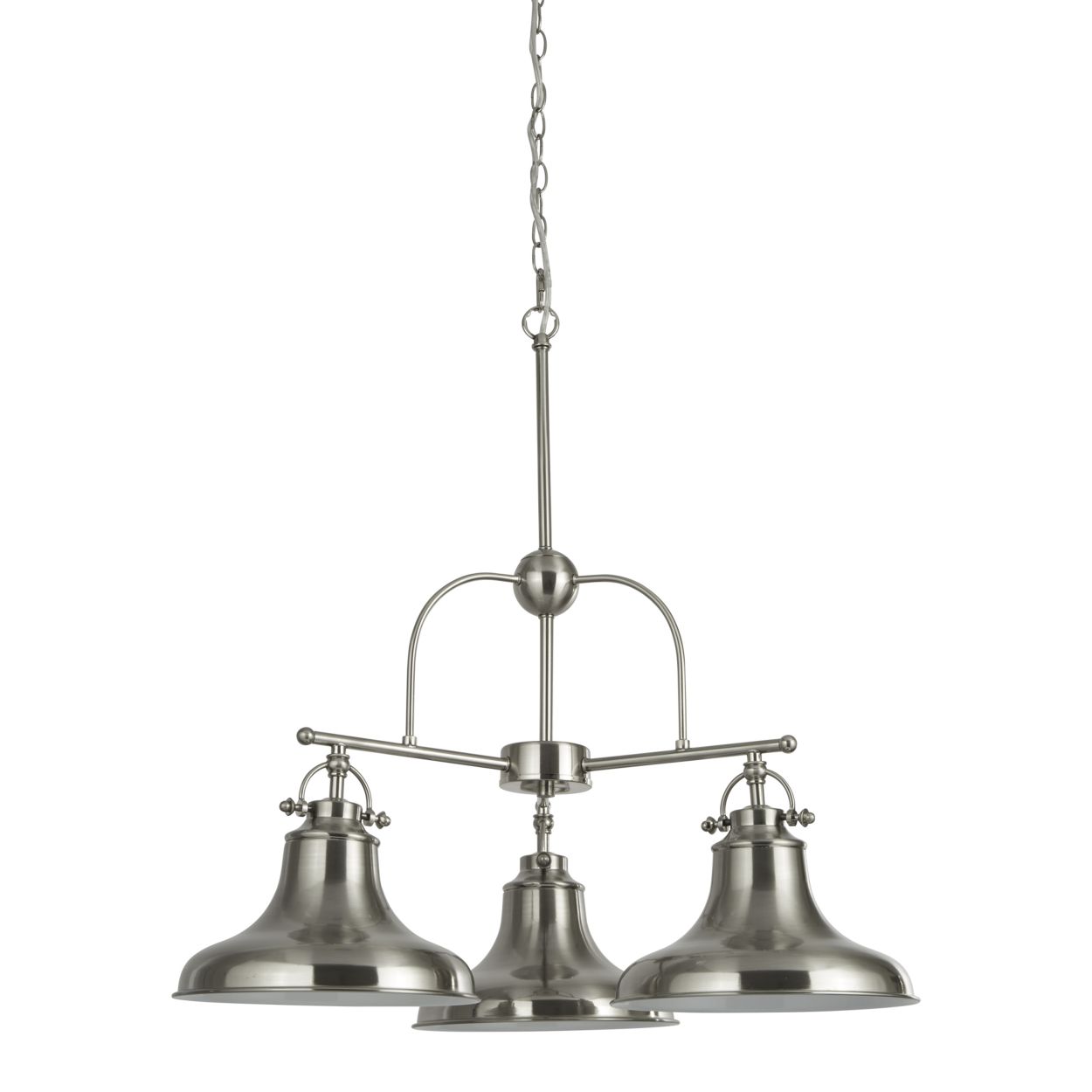 Searchlight Dallas 3Lt Hanglamp Satin Zilver