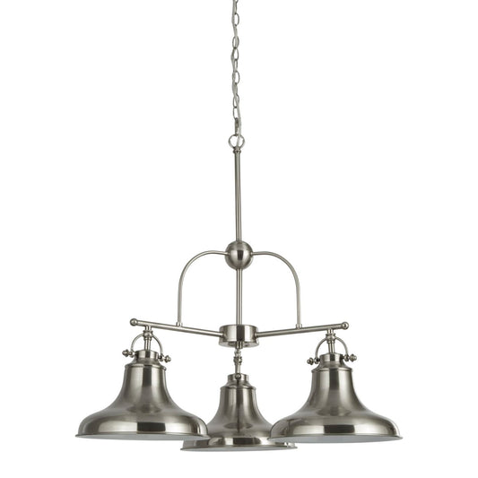 Searchlight Dallas 3Lt Hanglamp Satin Zilver