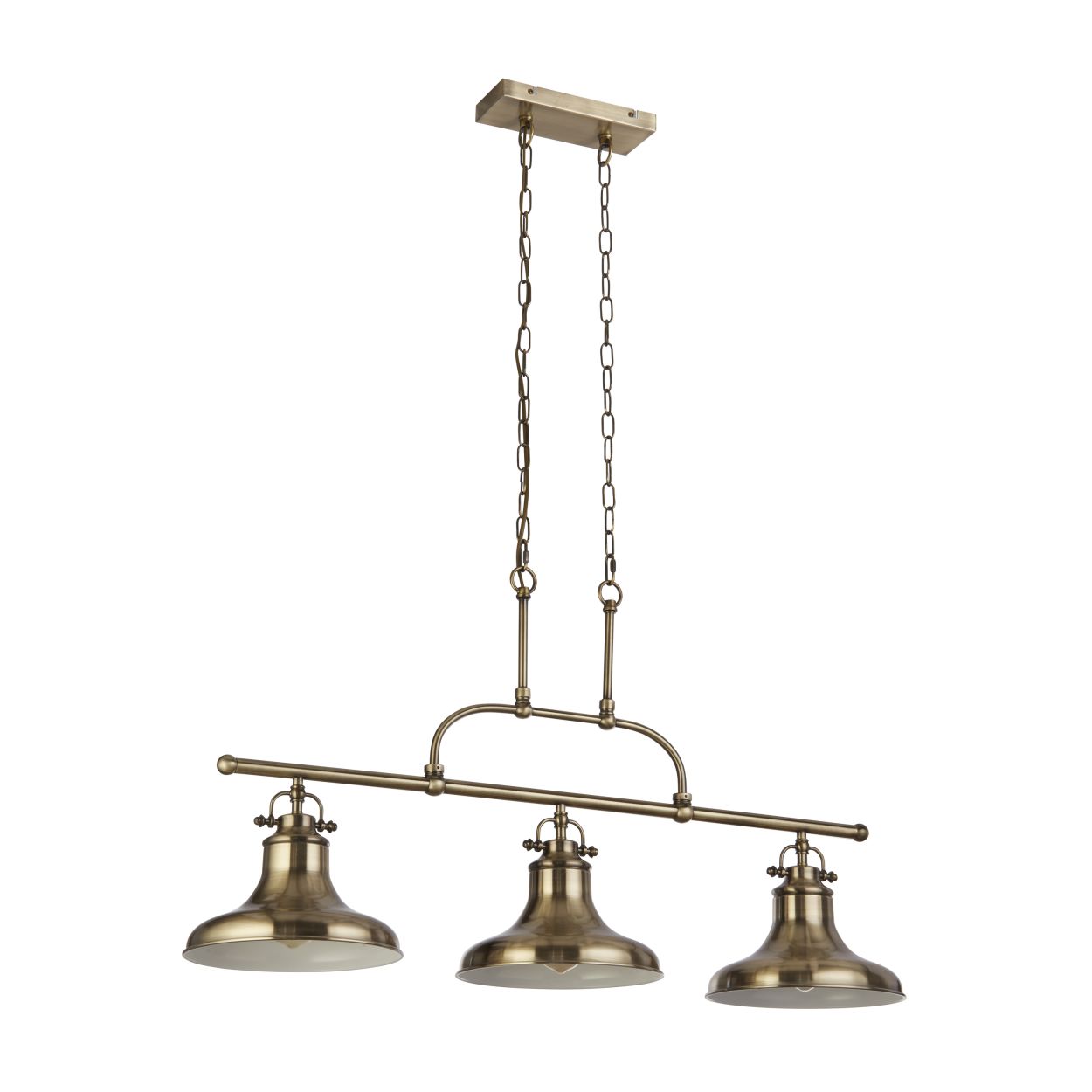Searchlight Dallas 3Lt Bar Hanglamp Antique Messing Metaal