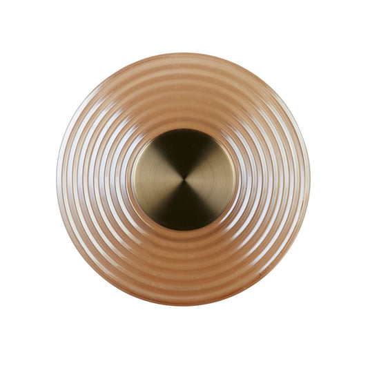 Searchlight Cleo LED Wandlamp, Antique Messing Metaal with Amber Glas