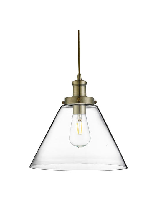 Searchlight Pyramid Hanglamp Antique Messing Metaal & Glas