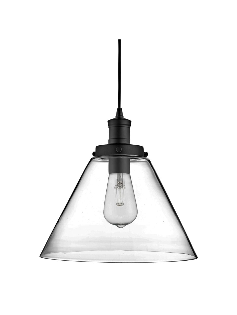 Searchlight Pyramid Hanglamp Zwart Metaal & Glas