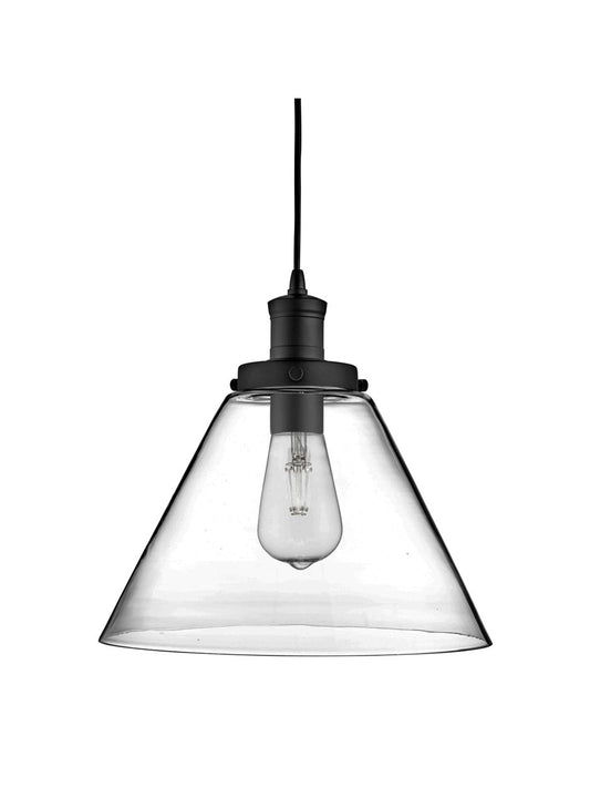 Searchlight Pyramid Hanglamp Zwart Metaal & Glas