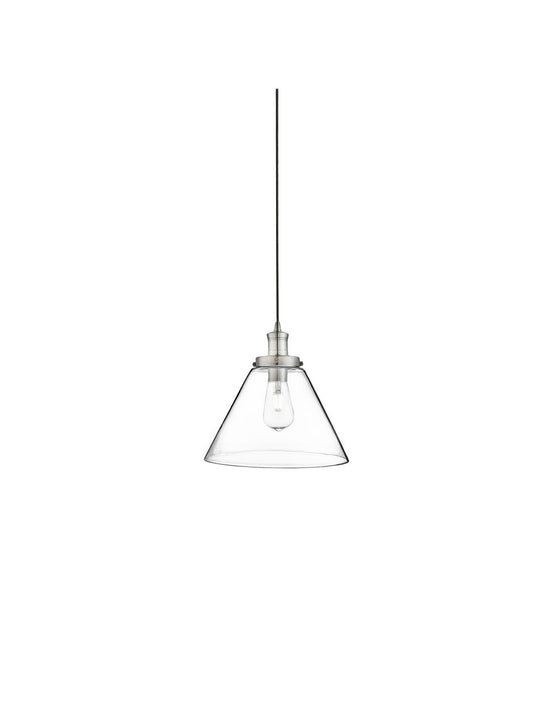 Searchlight Pyramid Hanglamp Satin Zilver Metaal & Glas