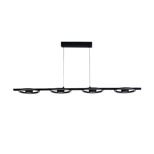 Searchlight Space 4Lt LED Bar Hanglamp, Zwart Metaal