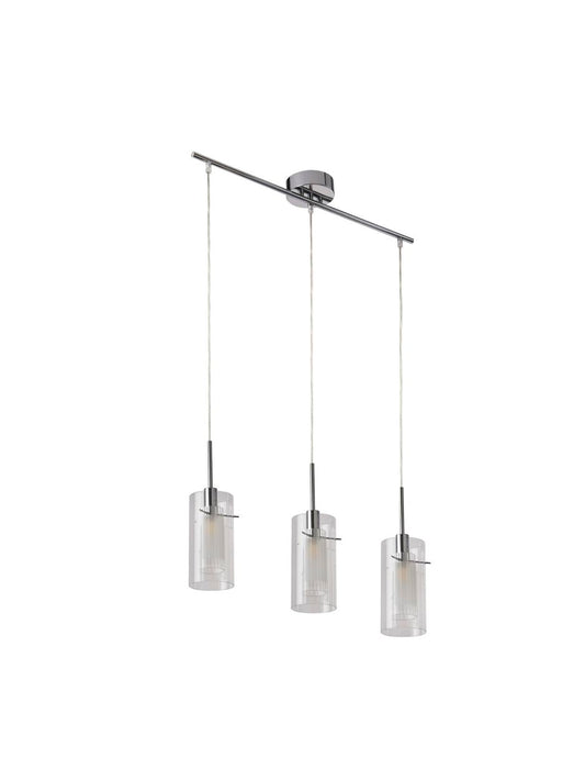 Searchlight Duo I 3Lt Bar Hanglamp Chroom Metaal & Double Glas