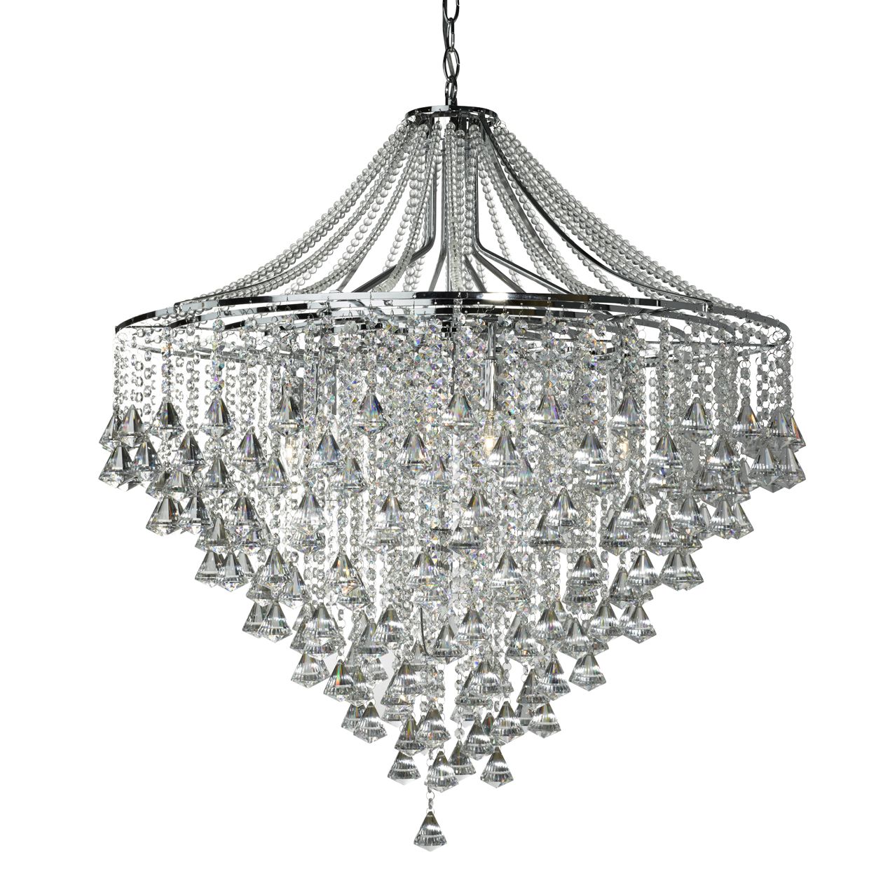 Searchlight Dorchester 7Lt Hanglamp Chroom & Kristal