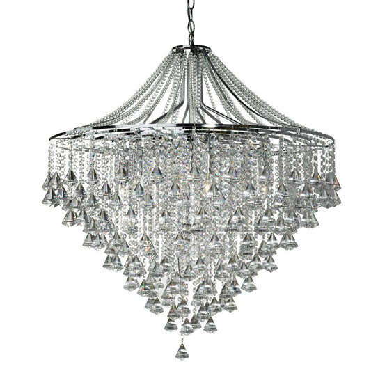 Searchlight Dorchester 7Lt Hanglamp Chroom & Kristal