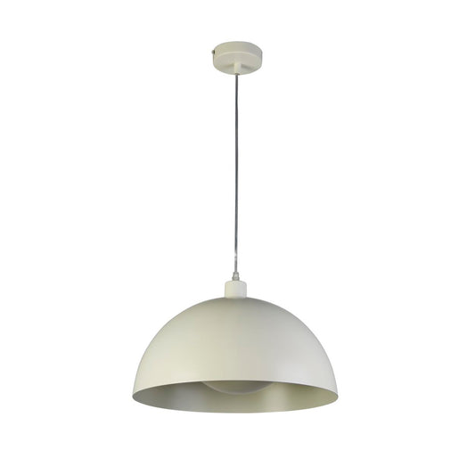 Searchlight Mars 1LT Hanglamp, Mat Crème Metaal & Crème Inner 25cm