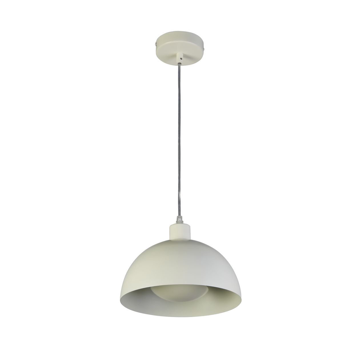Searchlight Mars 1LT Hanglamp, Mat Crème Metaal & Crème Inner 40cm