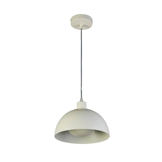 Searchlight Mars 1LT Hanglamp, Mat Crème Metaal & Crème Inner 40cm