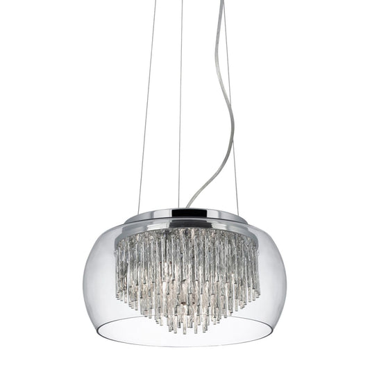 Searchlight Curva 4Lt Hanglamp Chroom Metaal & Kristal Glas