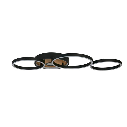 Searchlight Curio Flush Zwart Metaal & Hout