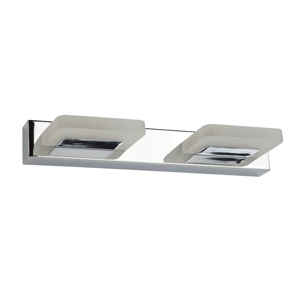 Searchlight Luna 2Lt LED Wandlamp Chroom & Mat Glas