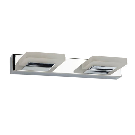 Searchlight Luna 2Lt LED Wandlamp Chroom & Mat Glas