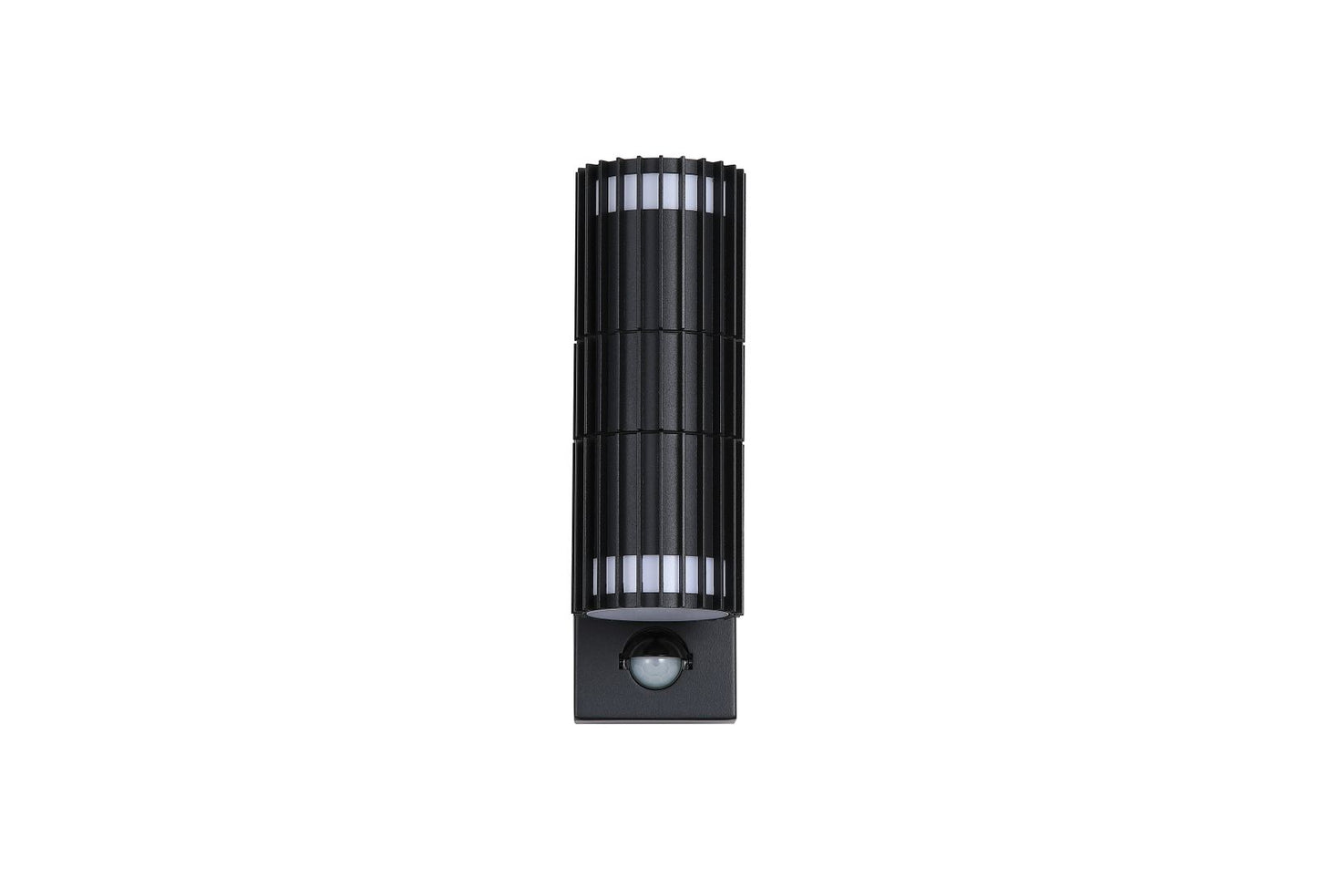 Searchlight Detroit 2Lt Up/Down Buiten Wandlamp with PIR, Zwart Metaal