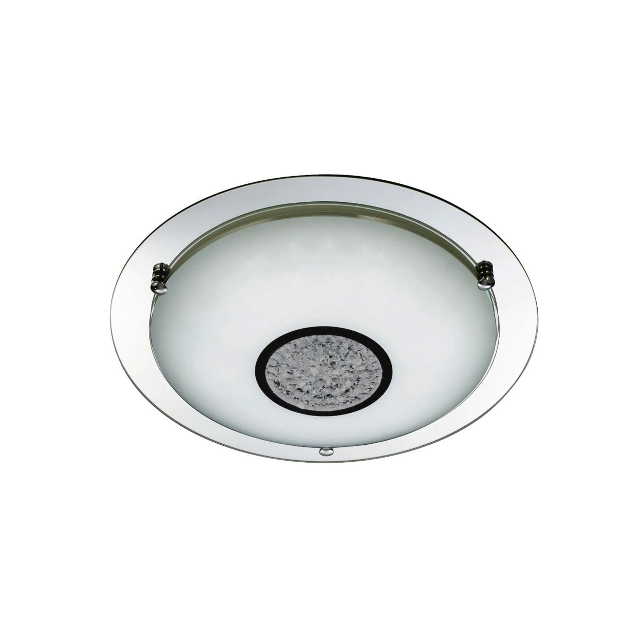 Searchlight Portland LED Bathroom Flush, Chroom Metaal, Glas & Kristal I