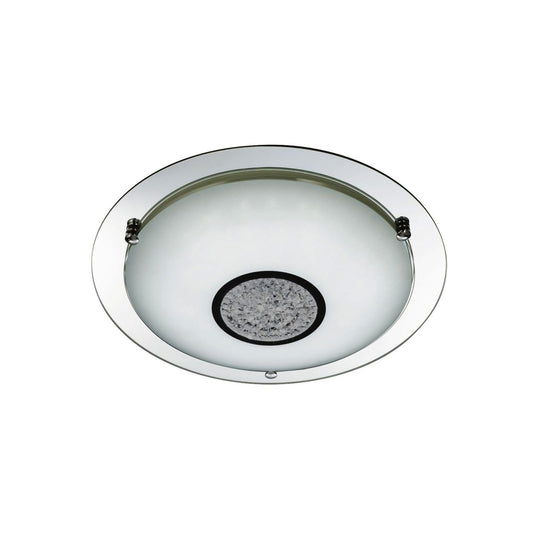 Searchlight Portland LED Bathroom Flush, Chroom Metaal, Glas & Kristal I