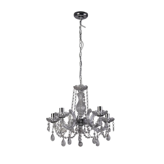 Searchlight Marie Therese 5Lt Hanglamp Chroom Metaal & Helder Acryl