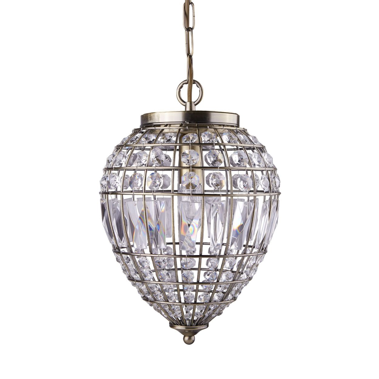Searchlight Pineapple Hanglamp Antique Messing Metaal & Glas