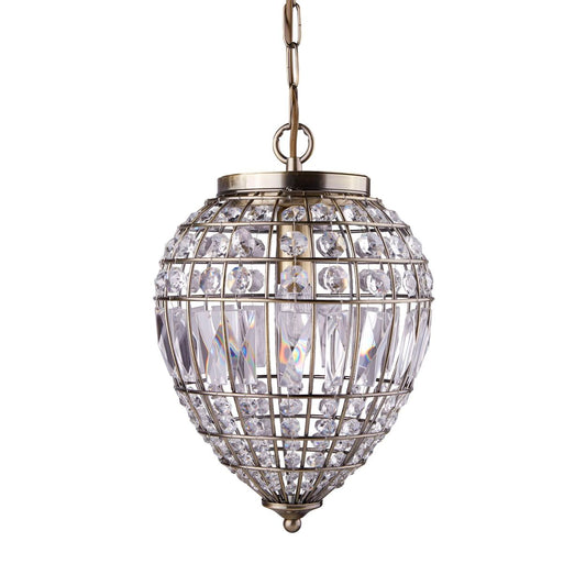 Searchlight Pineapple Hanglamp Antique Messing Metaal & Glas