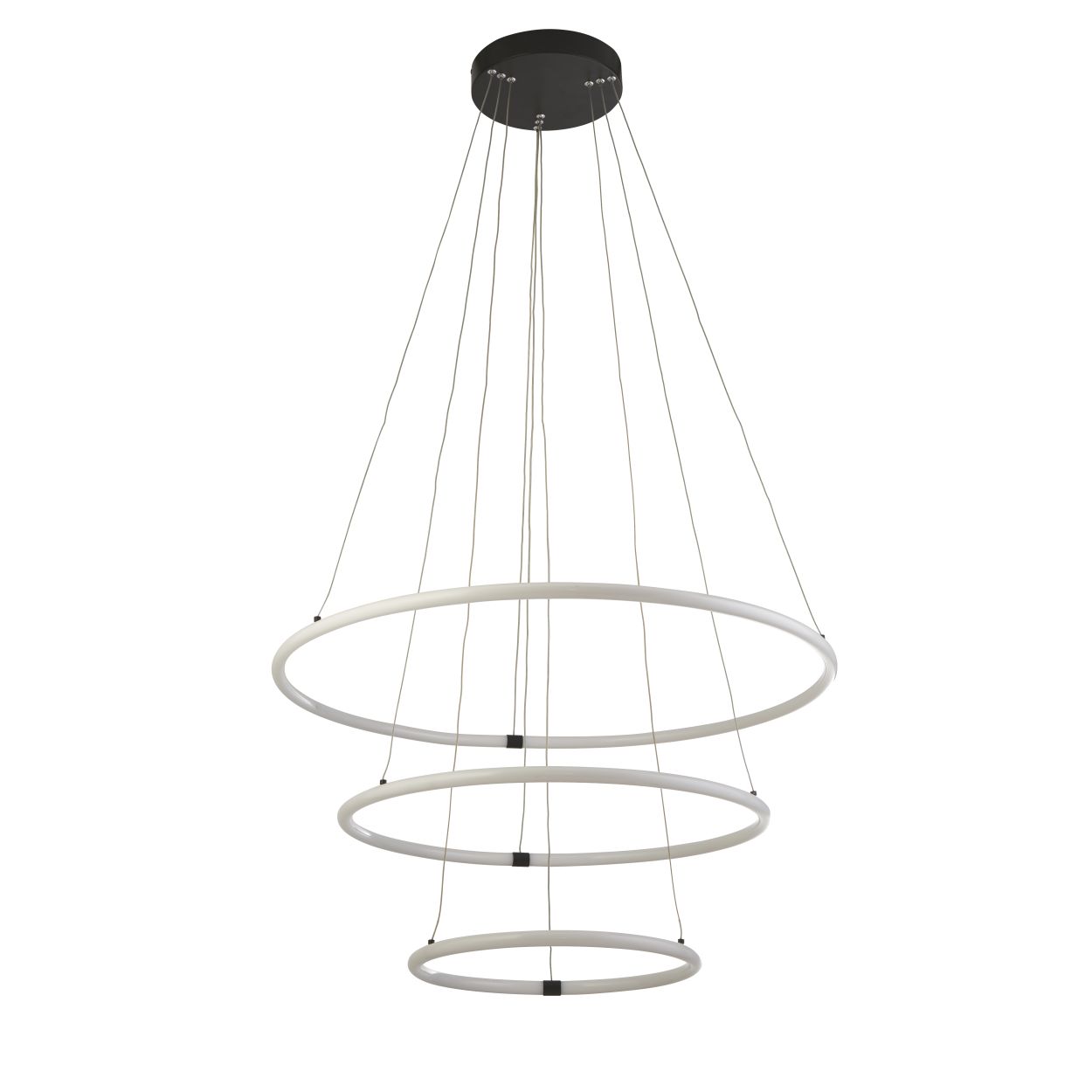 Searchlight Revolve 3Lt Ring Hanglamp Zwart Metaal & Opal Tubes