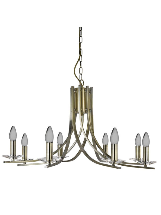 Searchlight Ascona 8Lt Hanglamp Antique Messing Metaal & Glas