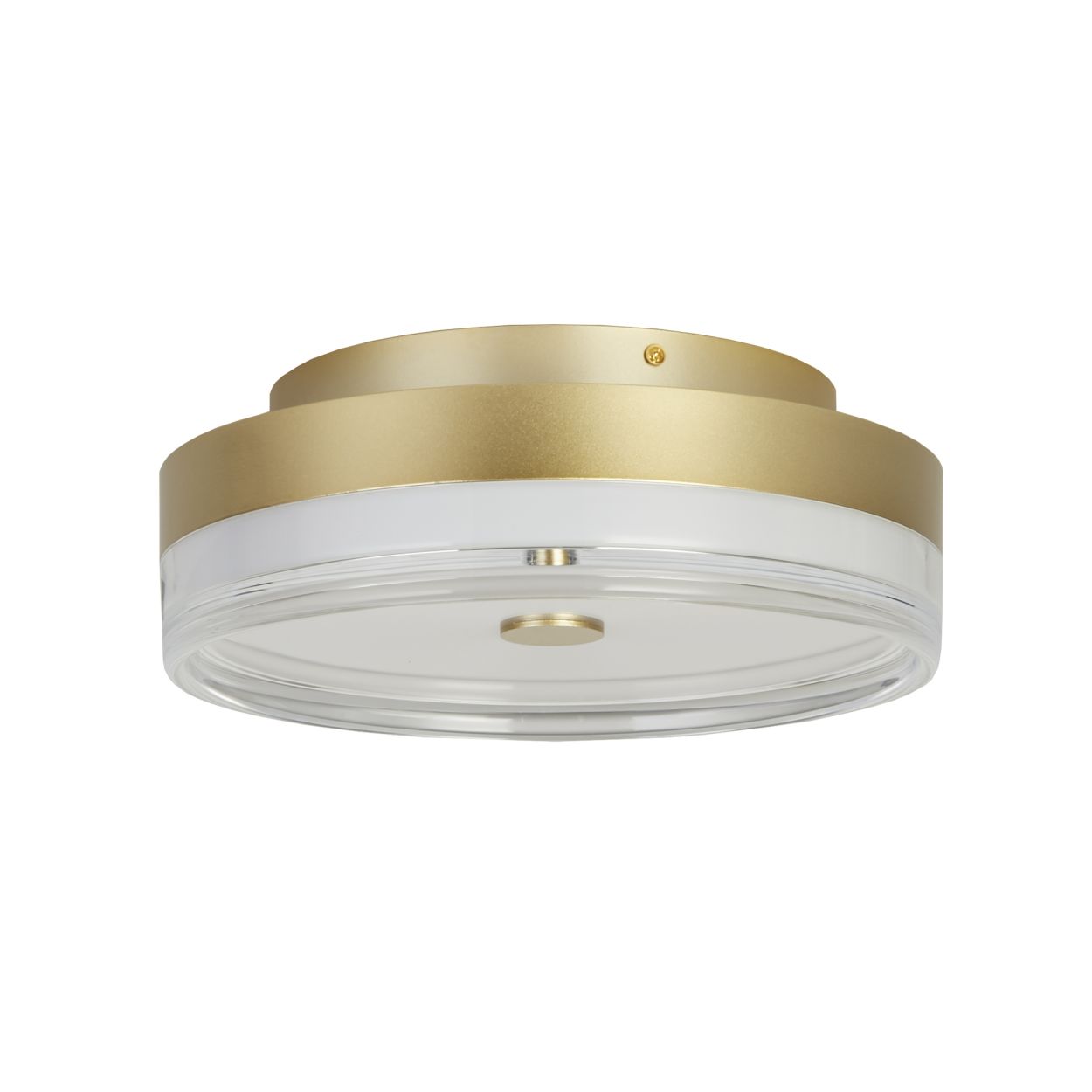 Searchlight Cyprus LED Flush, Goud Metaal and Helder Acryl