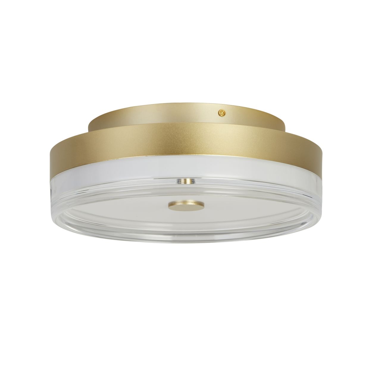 Searchlight Cyprus LED Flush, Goud Metaal and Helder Acryl