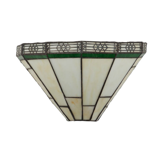 Searchlight New York Wandlamp Messing Metaal & Stained Glas