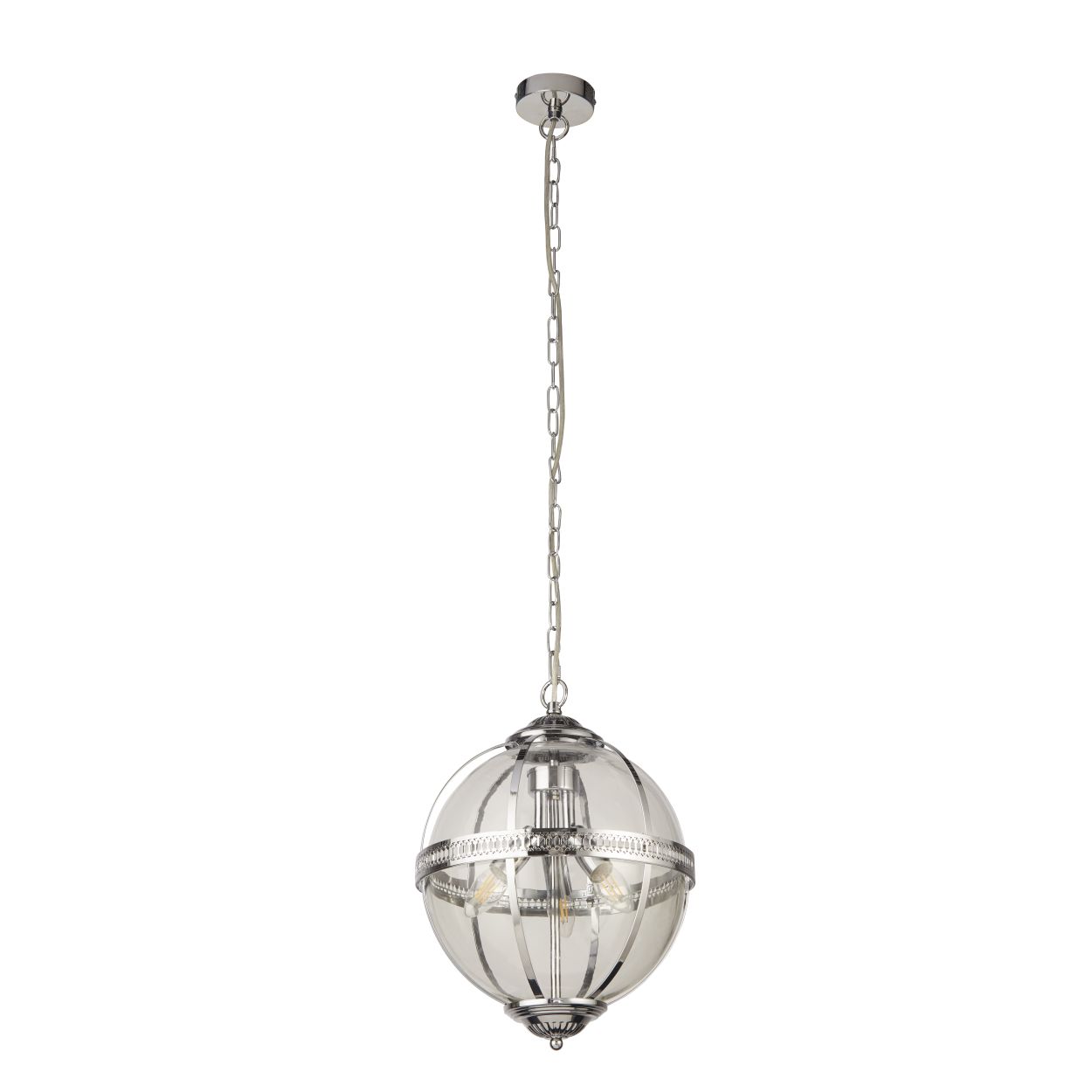 Searchlight Coronet 3Lt Hanglamp Chroom Metaal & Glas