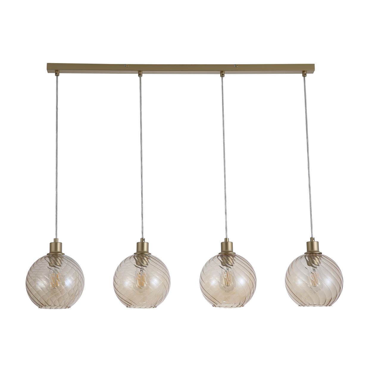 Searchlight Radiance 4Lt Bar Hanglamp, Goud Metaal and Champagne Glas