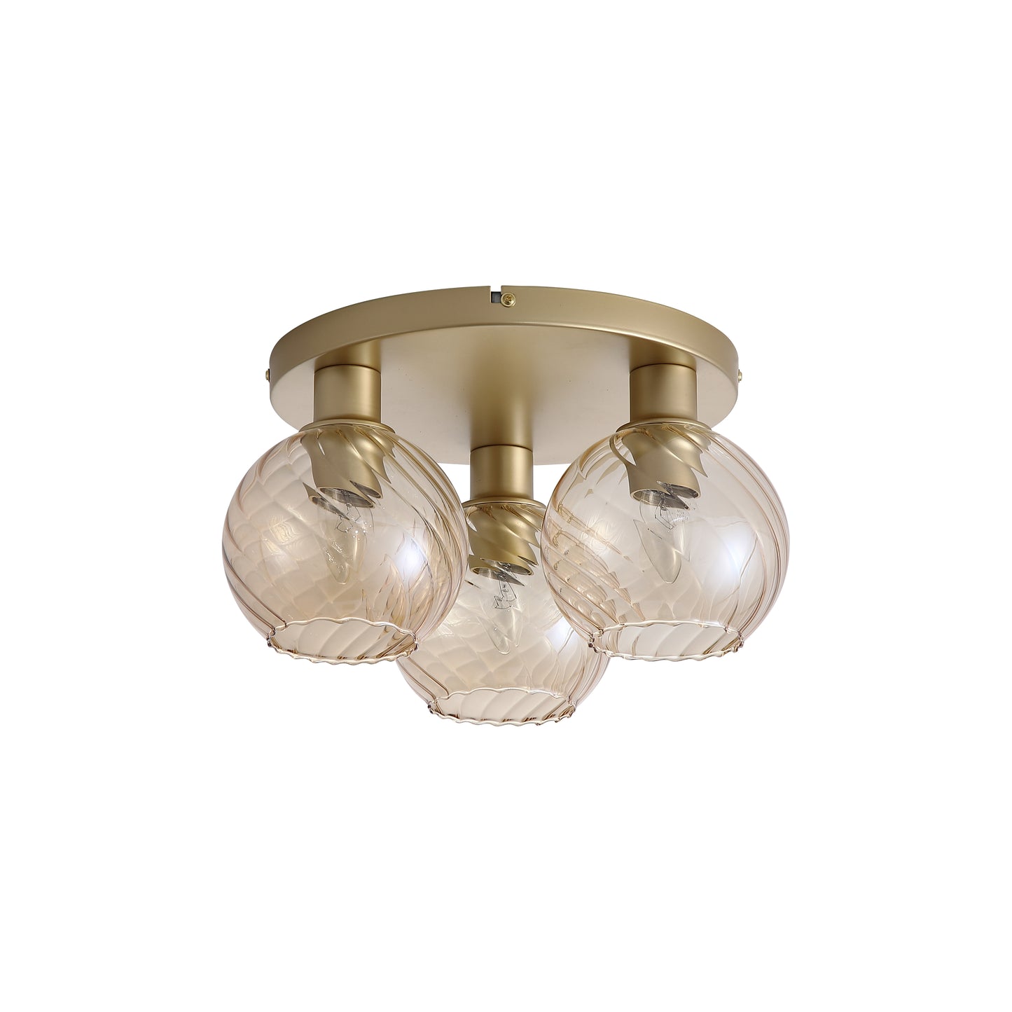 Searchlight Radiance 3Lt Flush, Goud Metaal and Champagne Glas