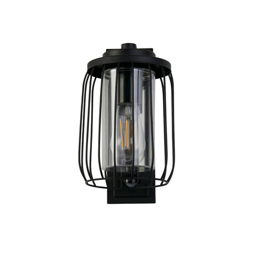 Searchlight Reed 1Lt Wandlamp with PIR , Zwart Metaal and PC Lampenkap